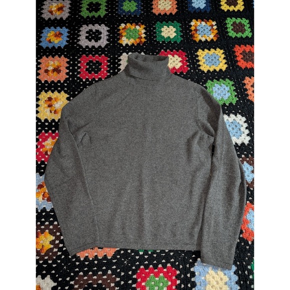 Saks Fifth Avenue Sweaters - Saks Fifth Avenue Women's Cashmere Turtleneck Sweater Gray Size Large